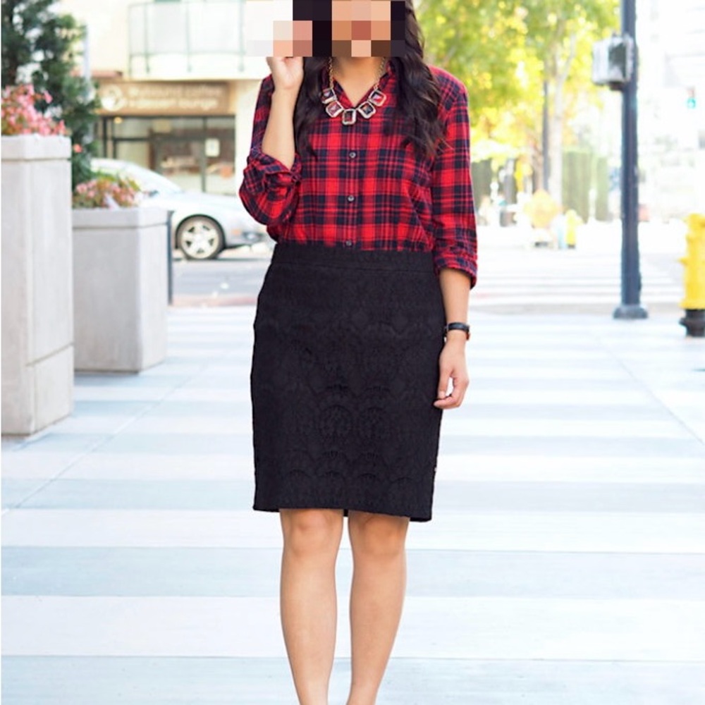 J. Crew Plaid Boy Cut Button-Up